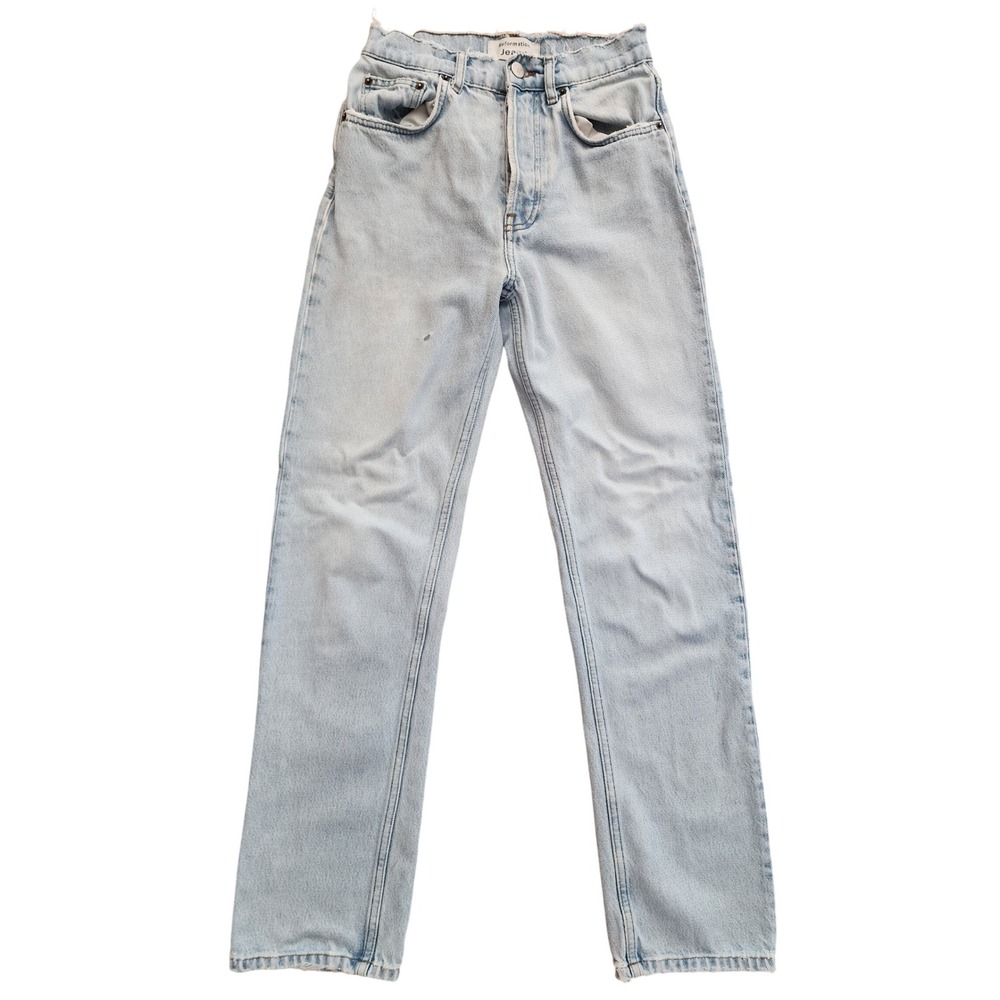 Reformation Jeans Tahoe Light Wash Straight Leg Raw Waist Denim Size 24